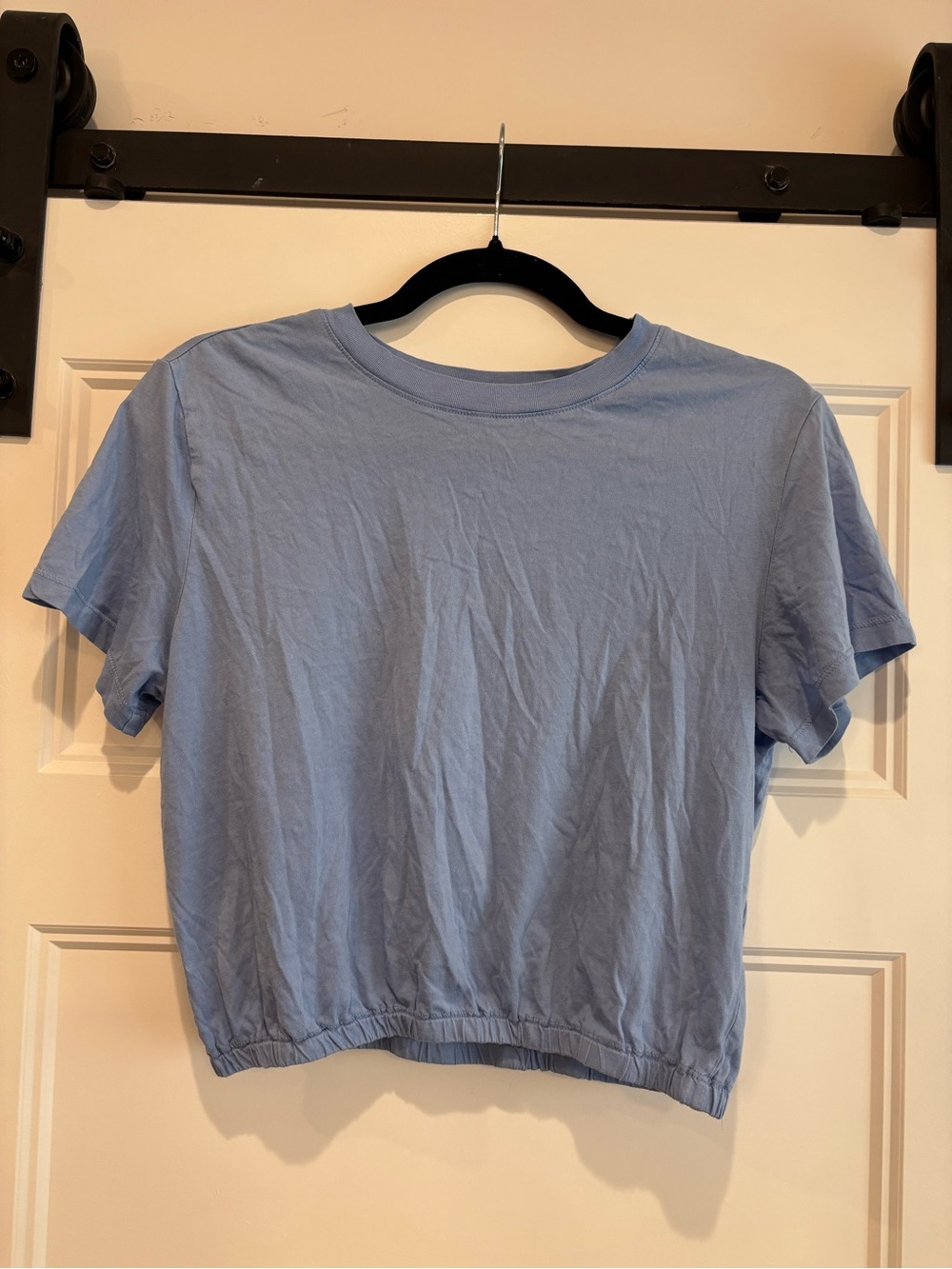 Design Lab Organic Cotton Cropped Tee | Periwinkle Blue | Size M - Picture 2 of 5